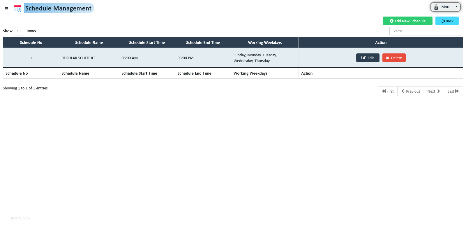 Employee Schedule Management